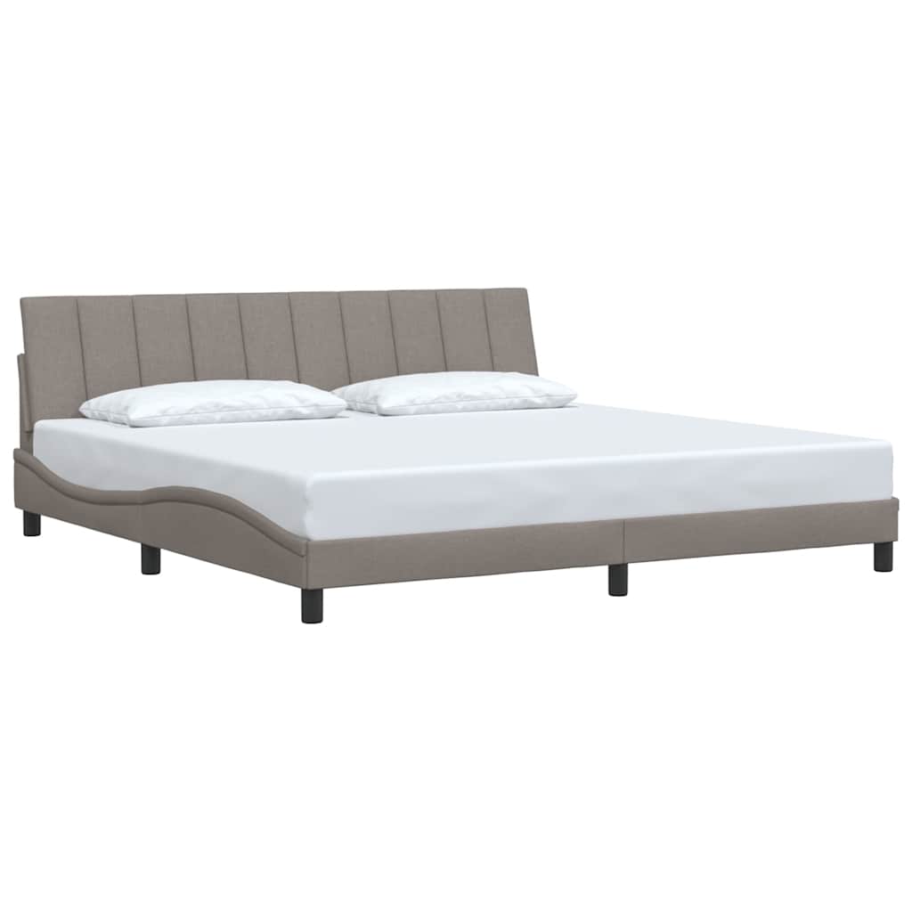 Cadre de lit sans matelas Hanko taupe 200x200 cm tissu - XIOS