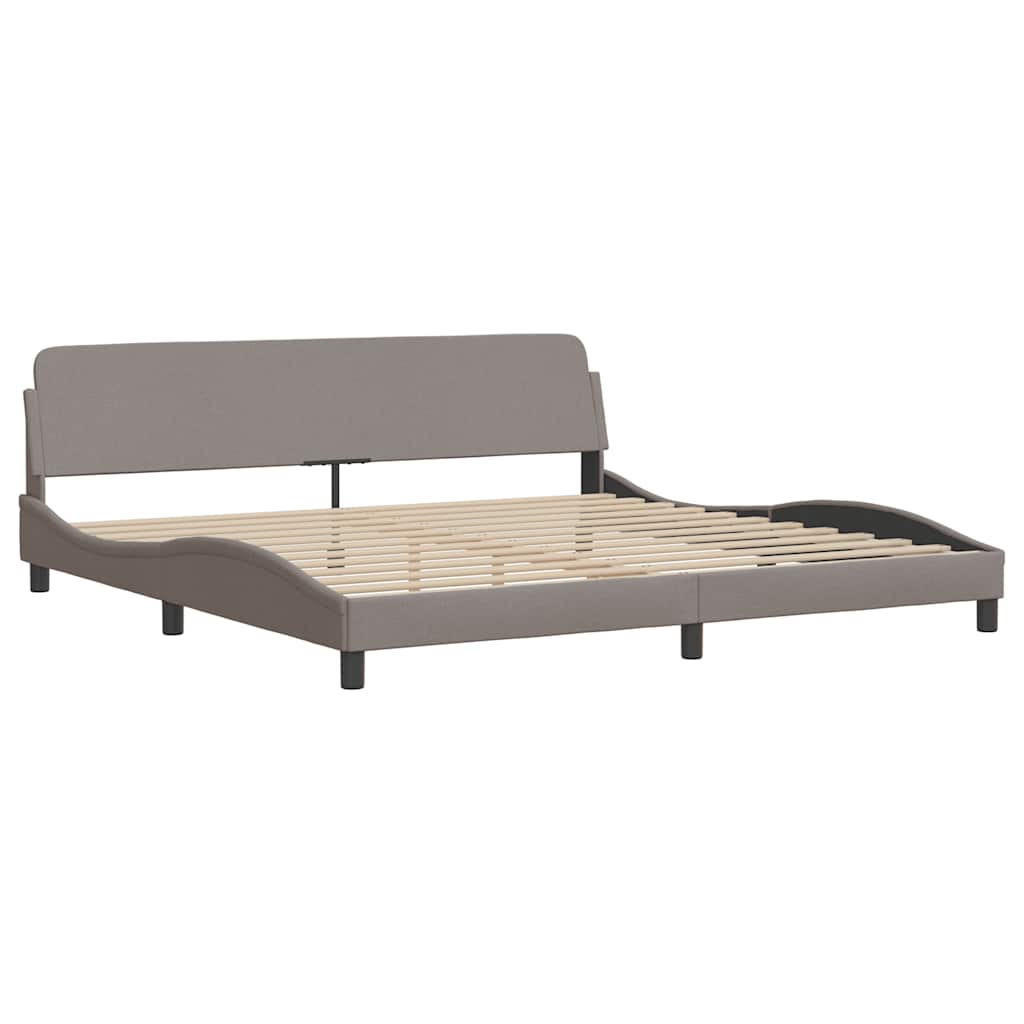 Cadre de lit sans matelas Hanko taupe 200x200 cm tissu - XIOS