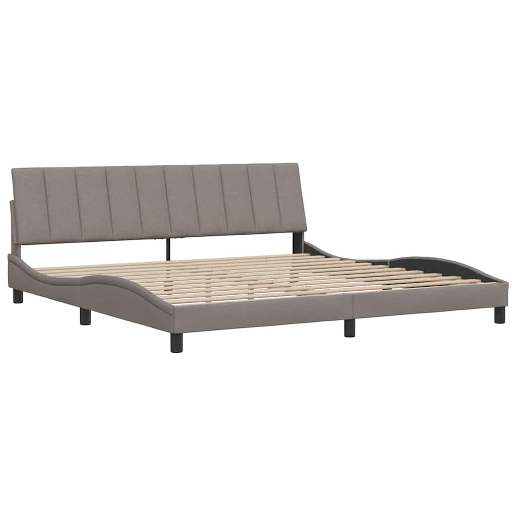 Cadre de lit sans matelas Hanko taupe 200x200 cm tissu - XIOS