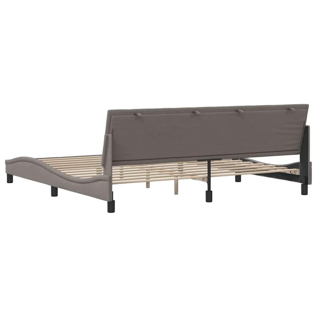 Cadre de lit sans matelas Hanko taupe 200x200 cm tissu - XIOS