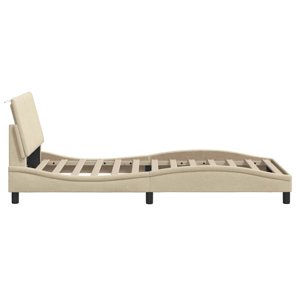 Cadre de lit sans matelas crème 100x200 cm tissu - XIOS