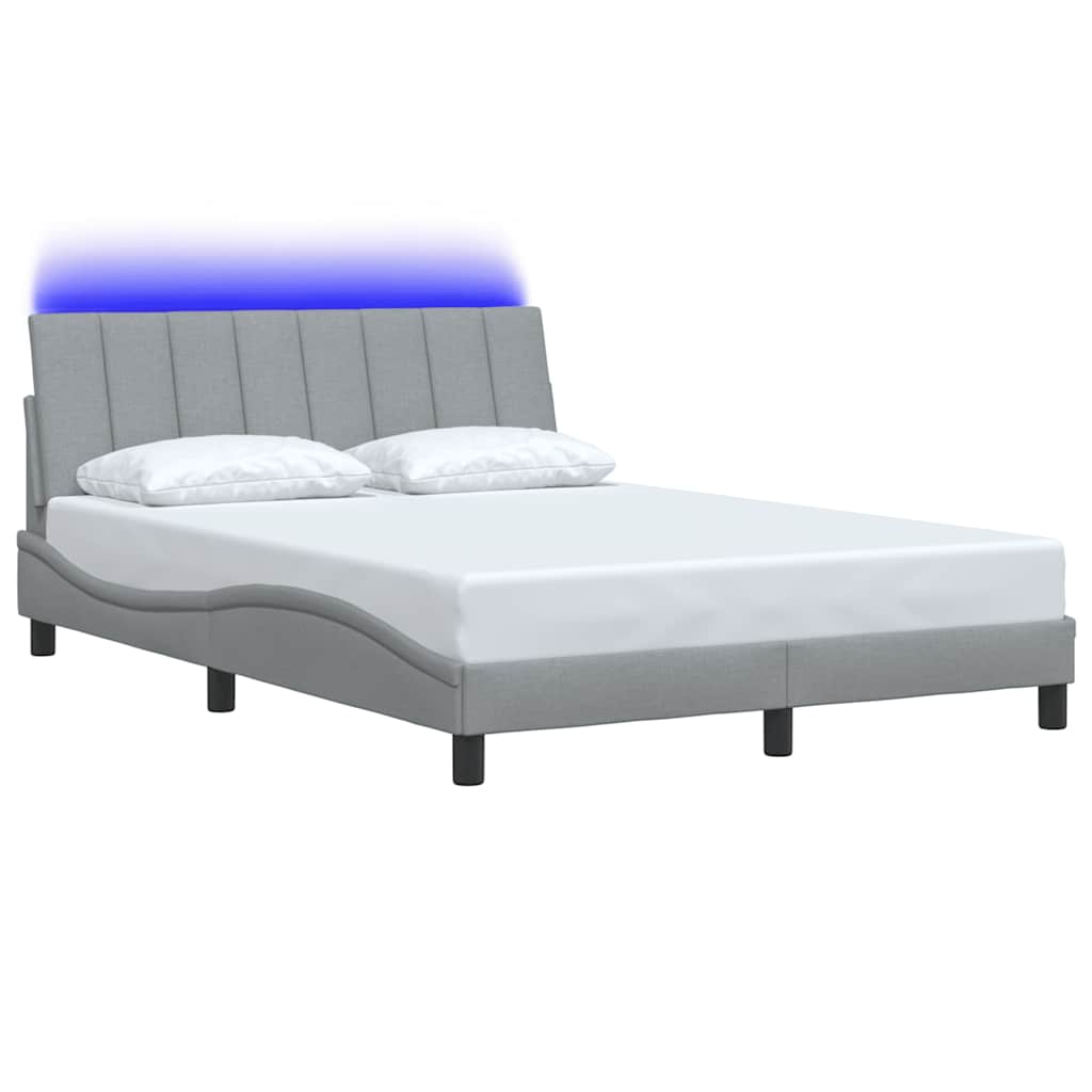 Cadre de lit sans matelas gris clair 120x200 cm tissu - XIOS