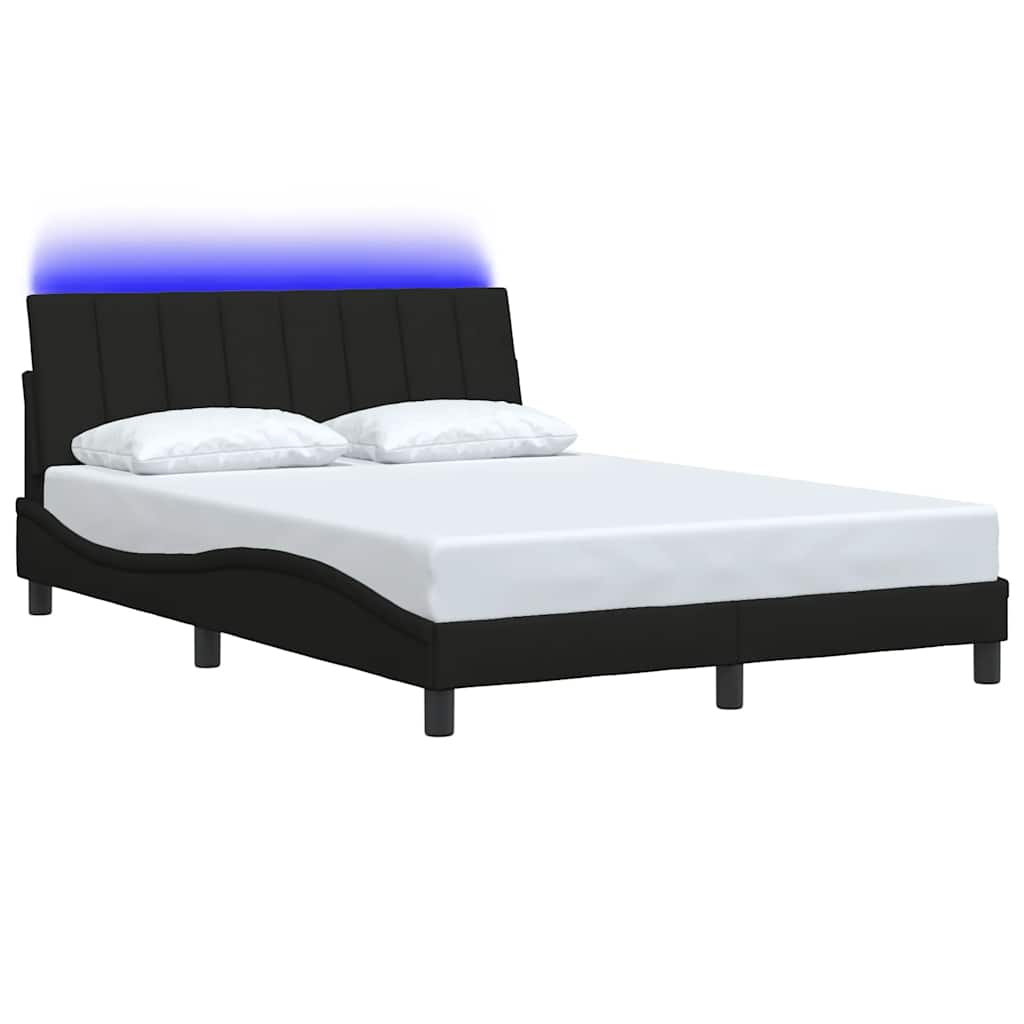 Cadre de lit sans matelas noir 140x200 cm tissu - XIOS