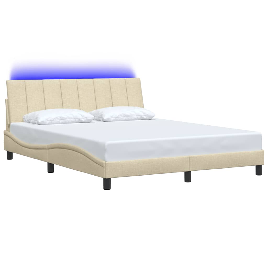 Cadre de lit sans matelas Hanko crème 160x200 cm tissu - XIOS