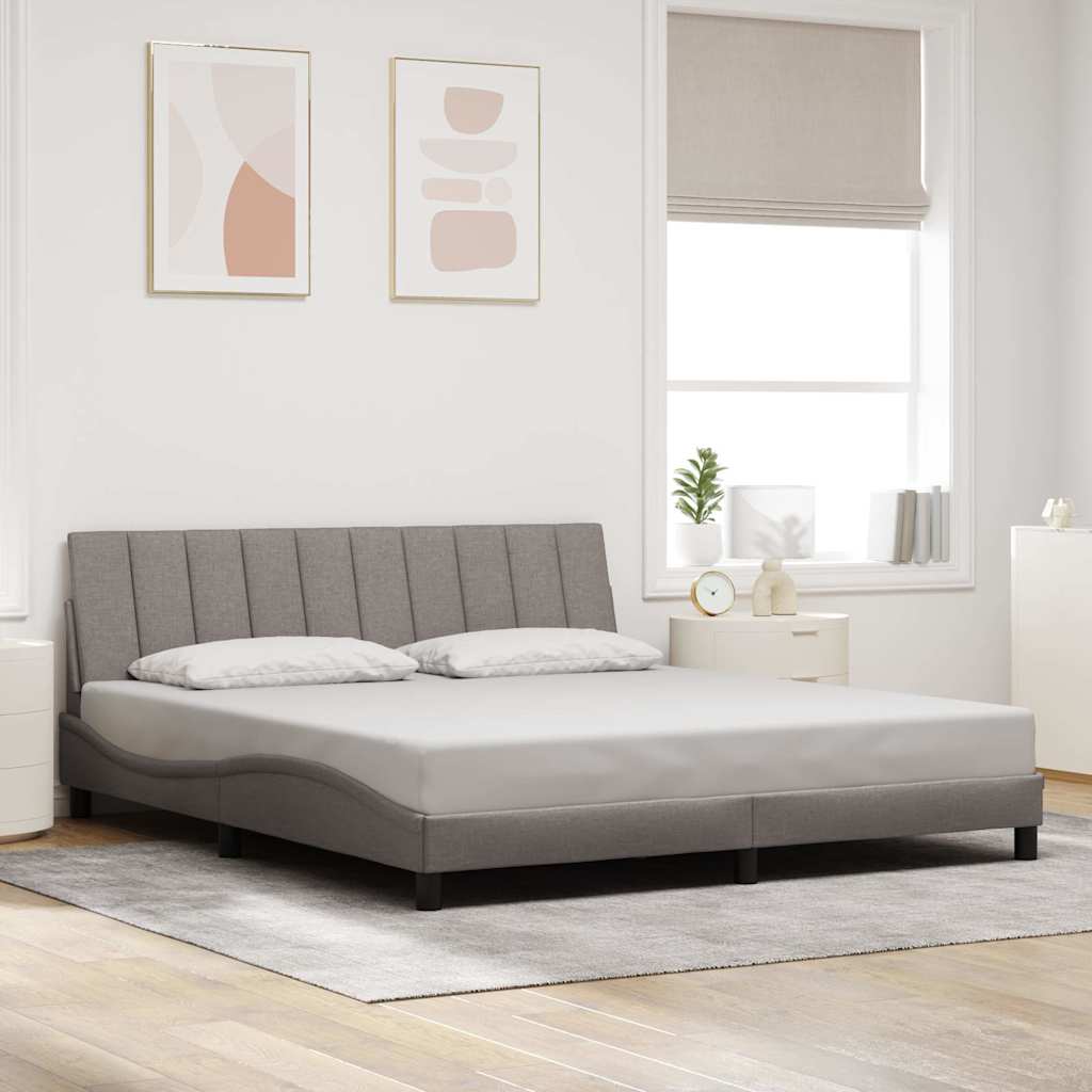 Cadre de lit sans matelas Hanko taupe 180x200 cm tissu - XIOS