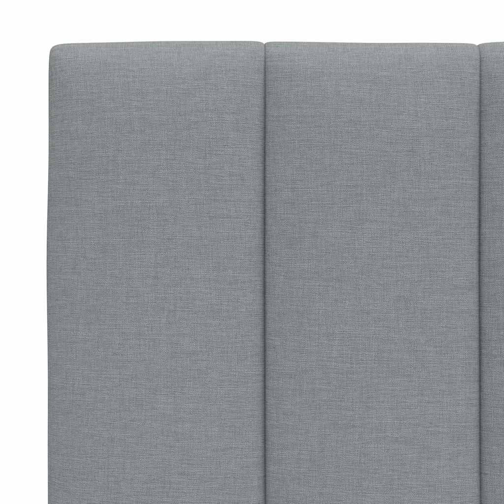 Lit avec matelas Hanko gris clair 80x200 cm tissu - XIOS