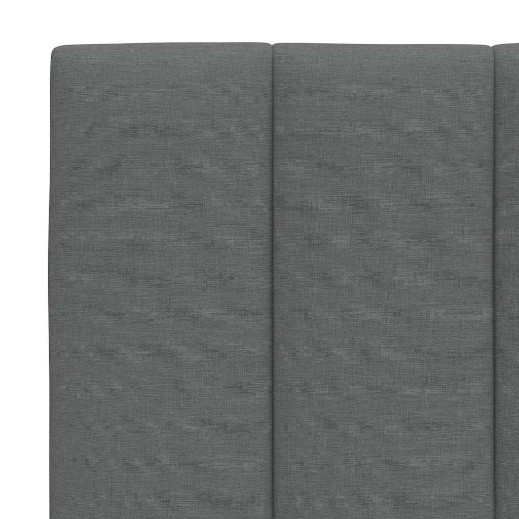 Lit avec matelas Hanko gris foncé 80x200 cm tissu - XIOS