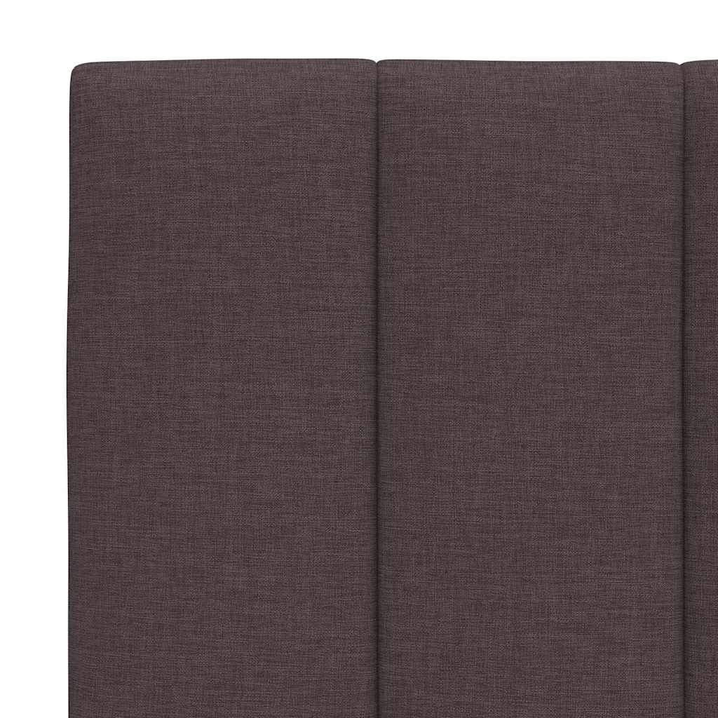 Lit avec matelas Hanko marron foncé 80x200 cm tissu - XIOS