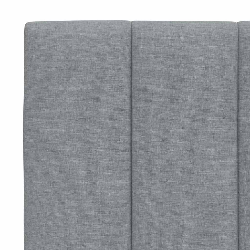 Lit avec matelas Hanko gris clair 90x190 cm tissu - XIOS