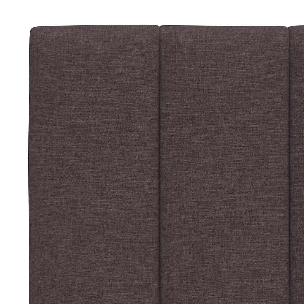 Lit avec matelas Hanko marron foncé 90x190 cm tissu - XIOS