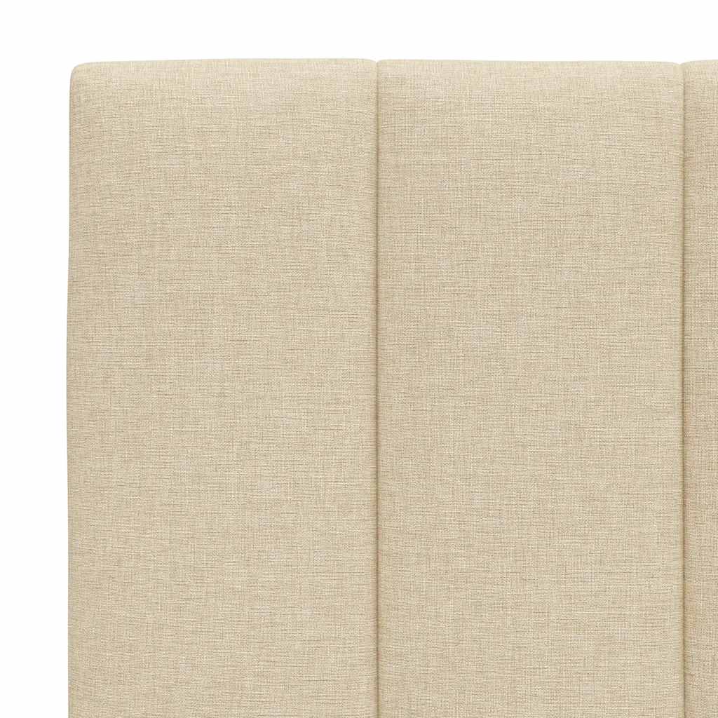 Lit avec matelas Hanko crème 90x190 cm tissu