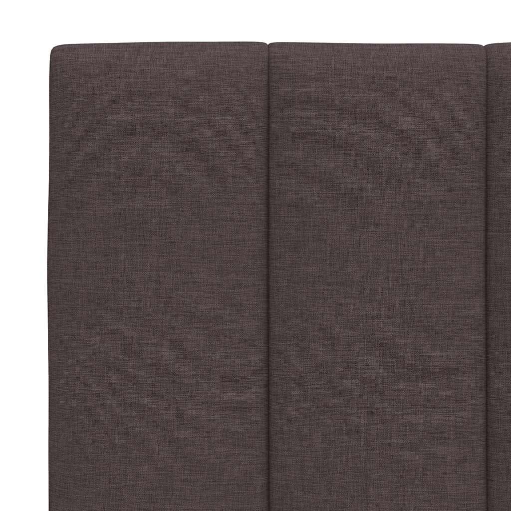 Lit avec matelas Hanko marron foncé 100x200 cm tissu