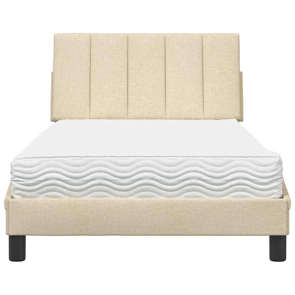 Lit avec matelas Hanko crème 100x200 cm tissu - XIOS