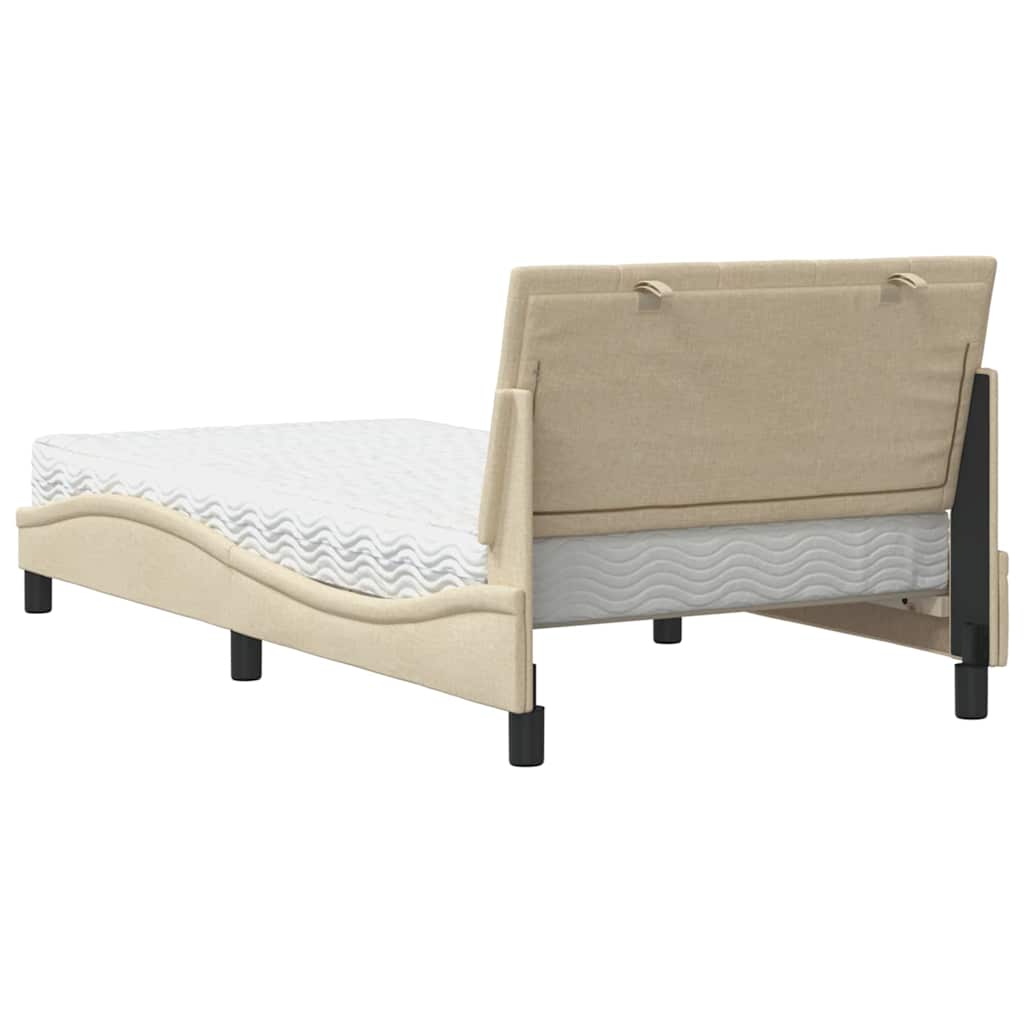 Lit avec matelas Hanko crème 100x200 cm tissu - XIOS