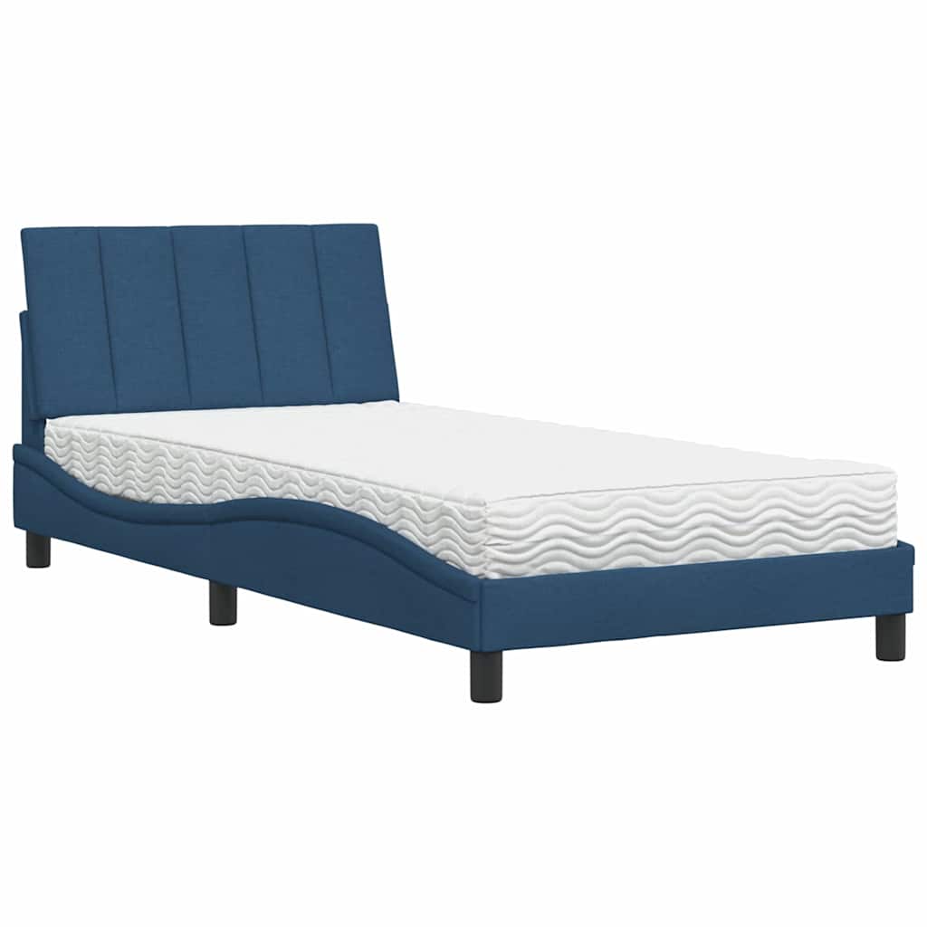 Lit avec matelas Hanko bleu 100x200 cm tissu - XIOS