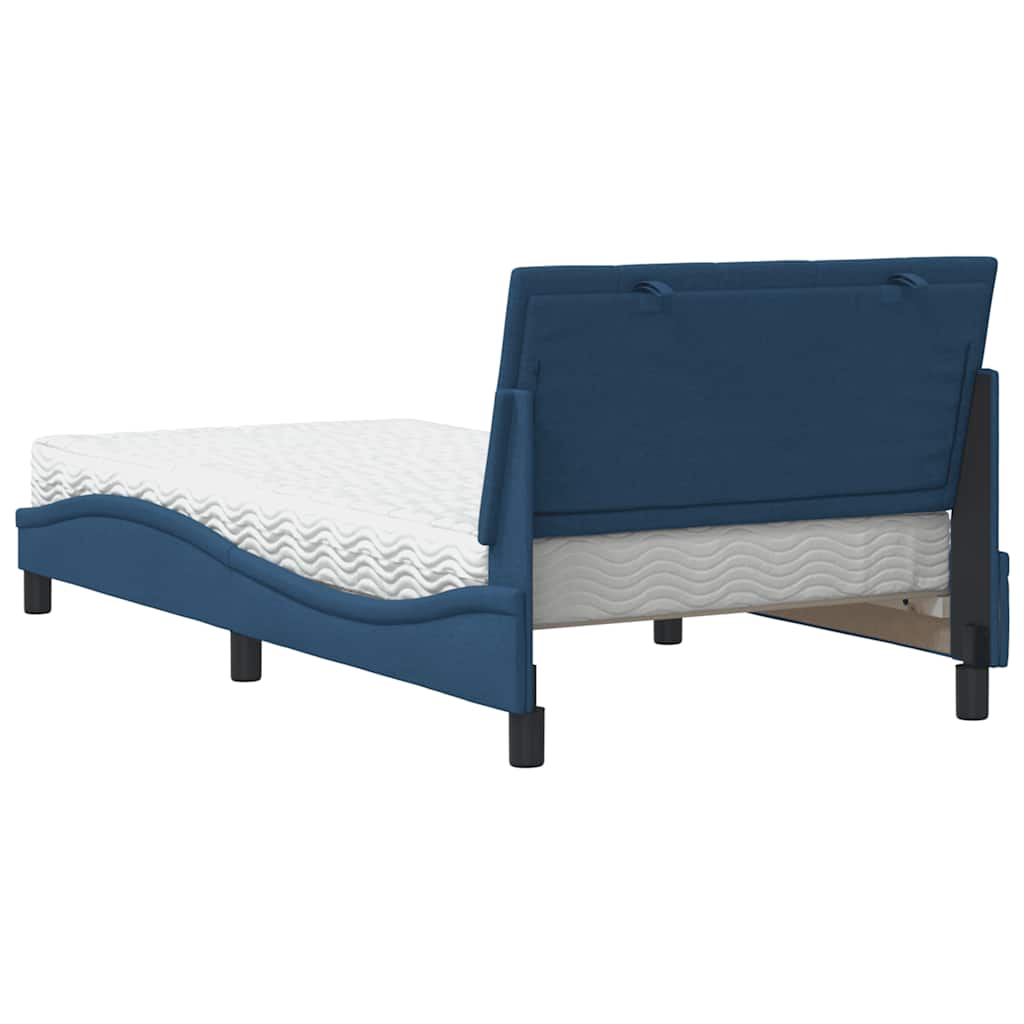 Lit avec matelas Hanko bleu 100x200 cm tissu - XIOS