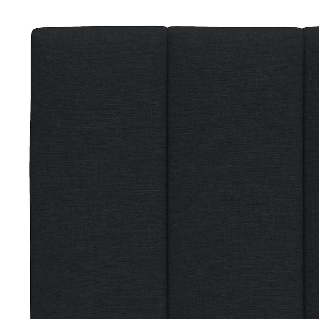 Lit avec matelas Hanko noir 140x200 cm tissu - XIOS