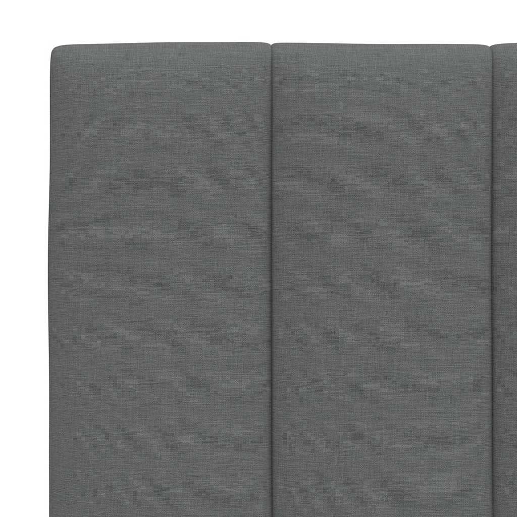 Lit avec matelas Hanko gris foncé 180x200 cm tissu - XIOS