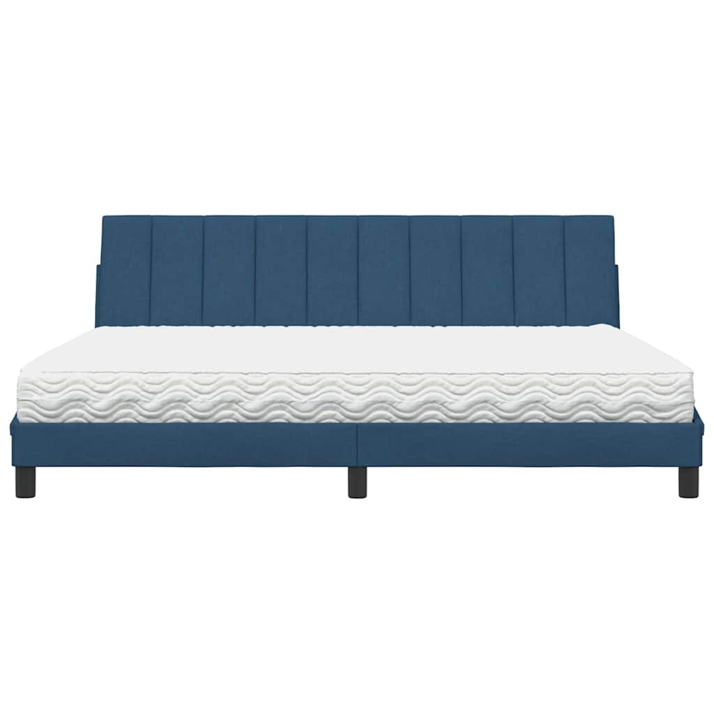 Lit avec matelas Hanko bleu 200x200 cm tissu - XIOS