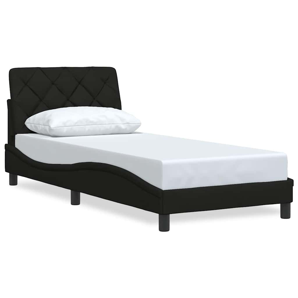 Cadre de lit sans matelas noir 80x200 cm tissu - XIOS