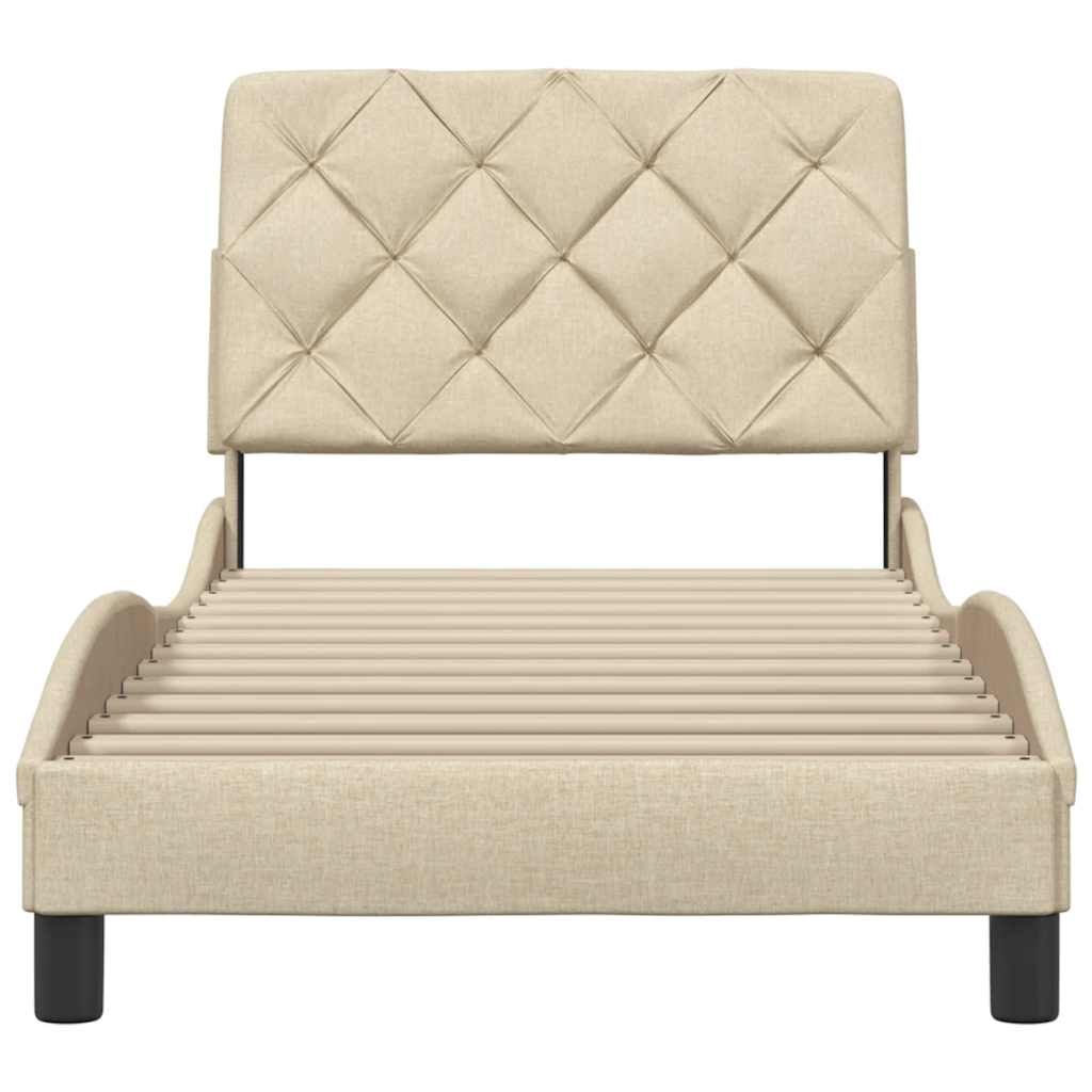 Cadre de lit sans matelas crème 80x200 cm tissu - XIOS