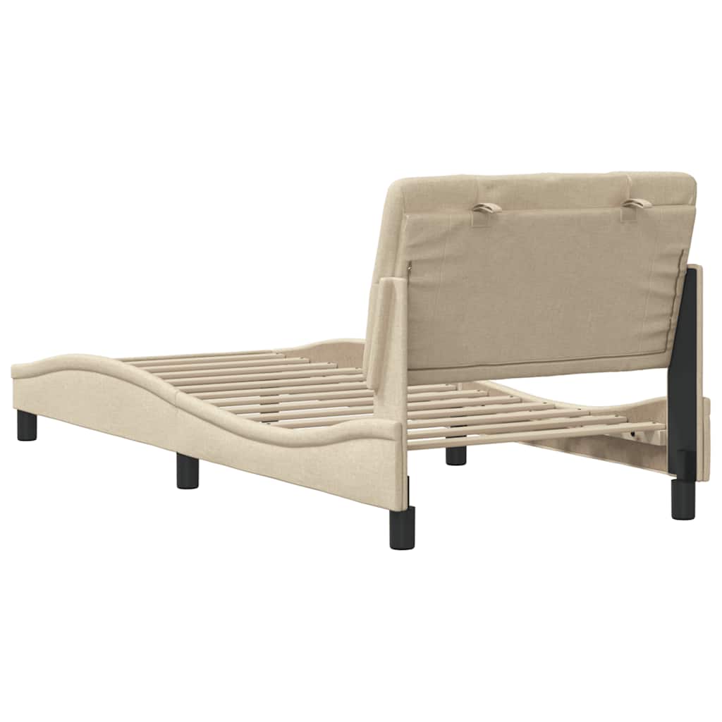 Cadre de lit sans matelas crème 80x200 cm tissu - XIOS