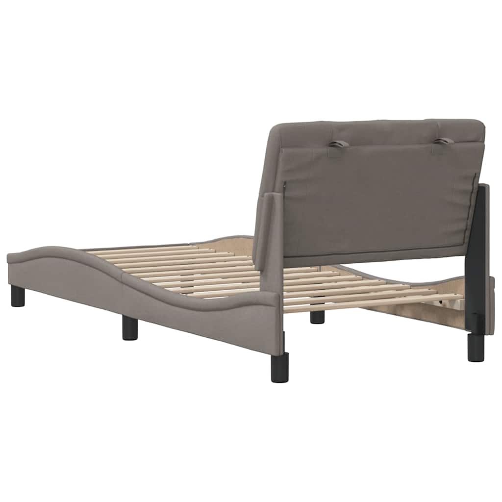 Cadre de lit sans matelas taupe 90x200 cm tissu - XIOS