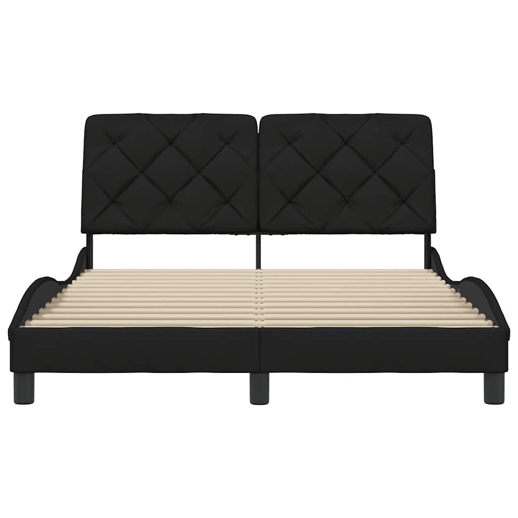 Cadre de lit sans matelas noir 120x200 cm tissu - XIOS