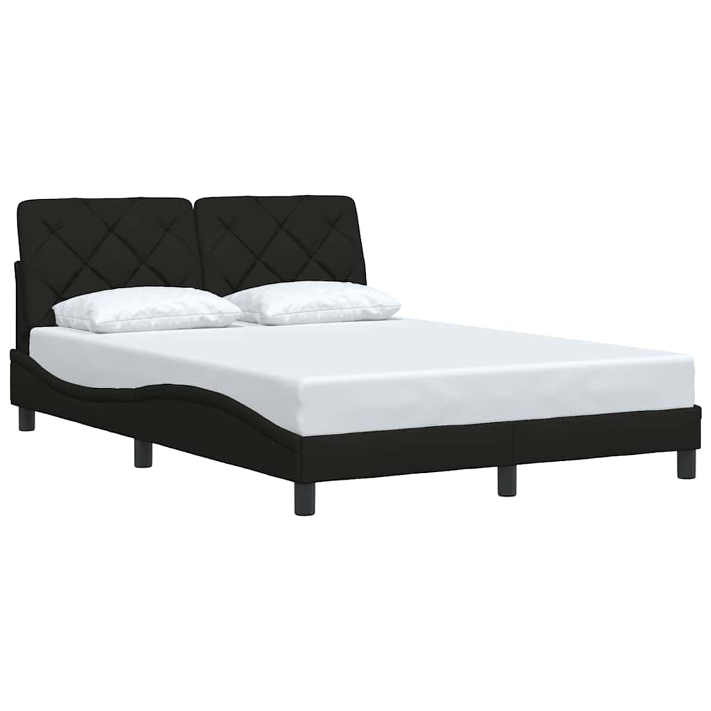 Cadre de lit sans matelas noir 120x200 cm tissu - XIOS