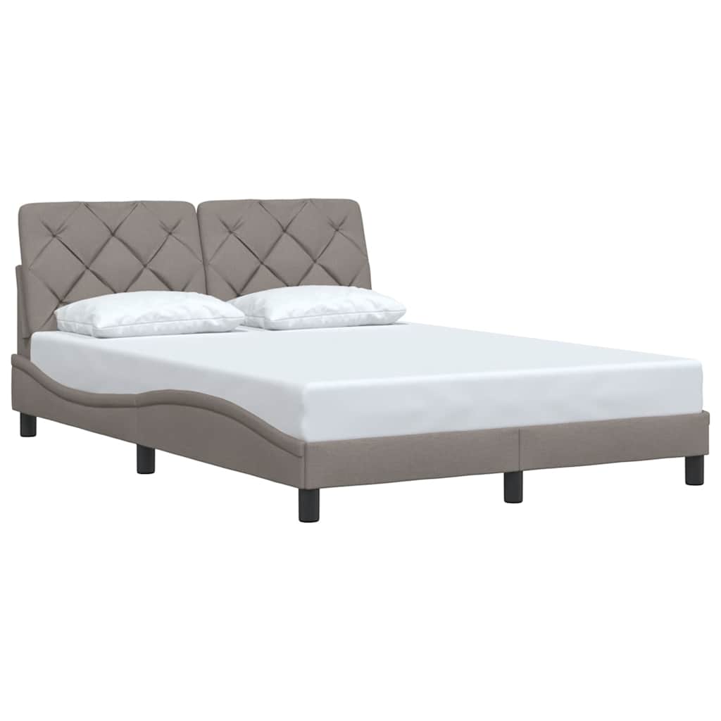 Cadre de lit sans matelas taupe 120x200 cm tissu - XIOS