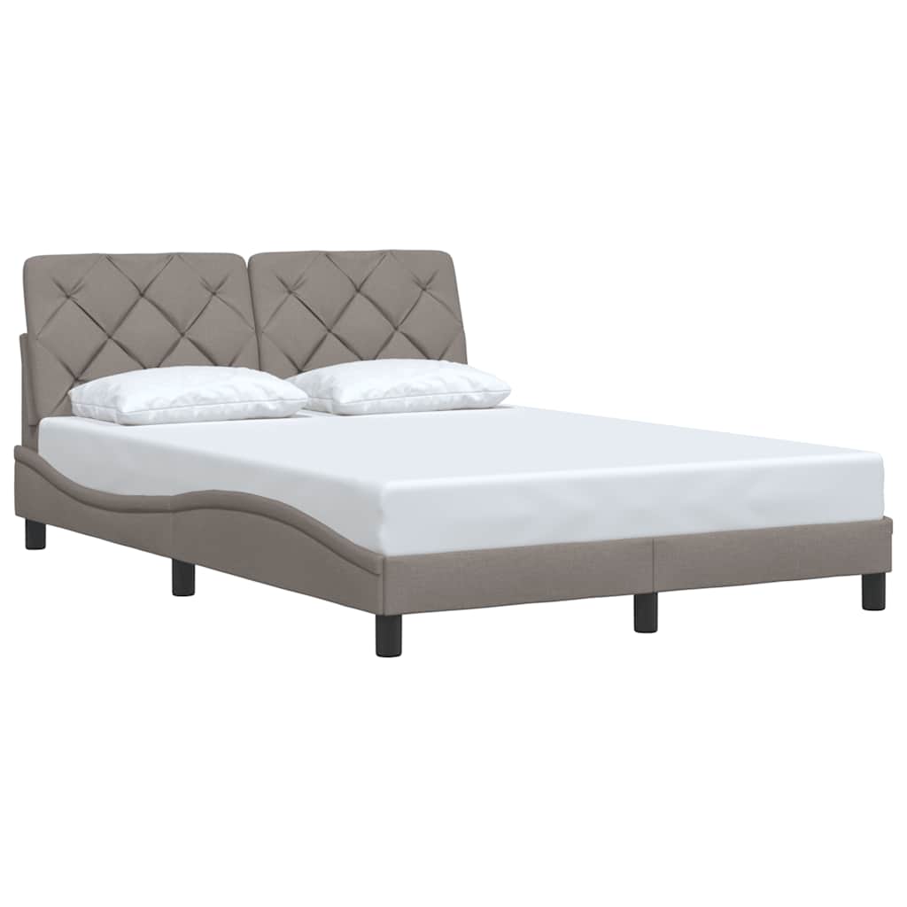 Cadre de lit sans matelas taupe 120x200 cm tissu - XIOS