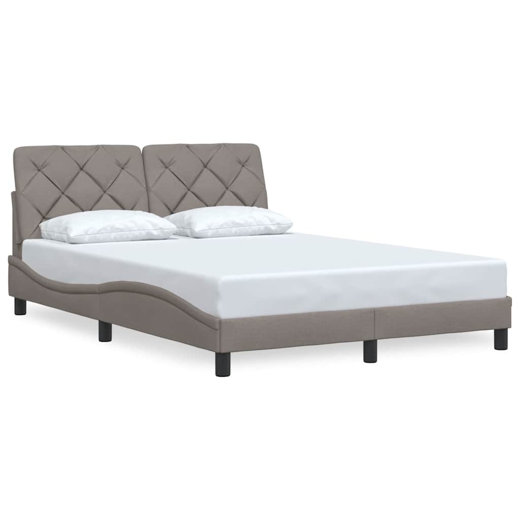 Cadre de lit sans matelas taupe 120x200 cm tissu - XIOS