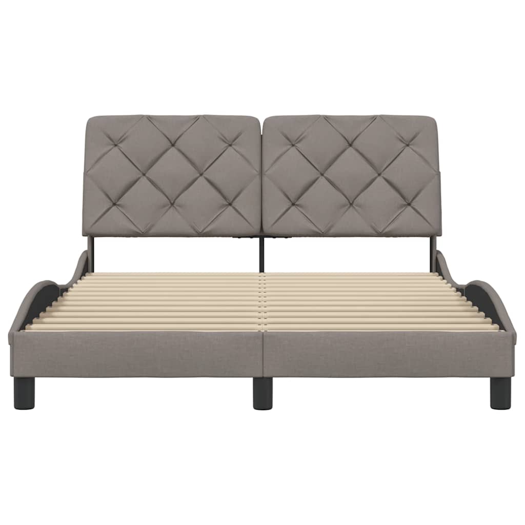 Cadre de lit sans matelas taupe 120x200 cm tissu - XIOS