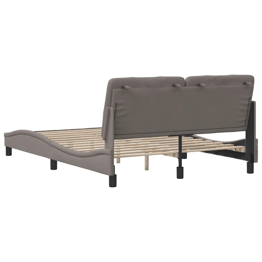 Cadre de lit sans matelas taupe 120x200 cm tissu - XIOS