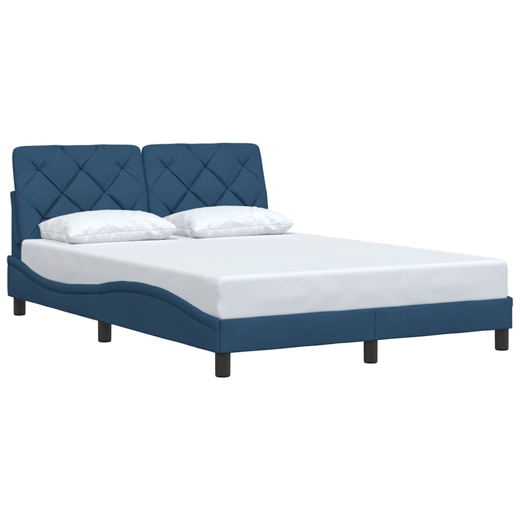 Cadre de lit sans matelas bleu 120x200 cm tissu - XIOS