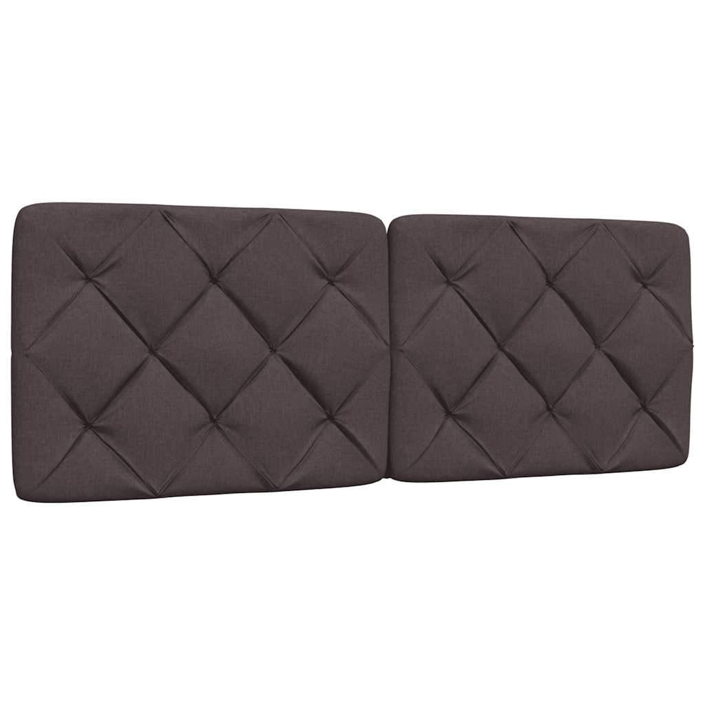 Cadre de lit sans matelas marron foncé 140x190 cm tissu - XIOS