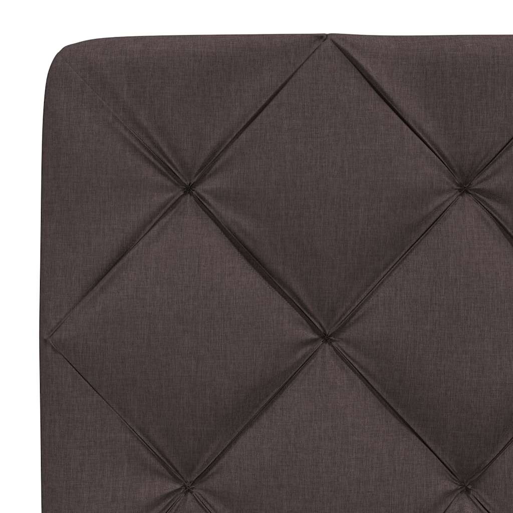 Cadre de lit sans matelas marron foncé 140x190 cm tissu - XIOS