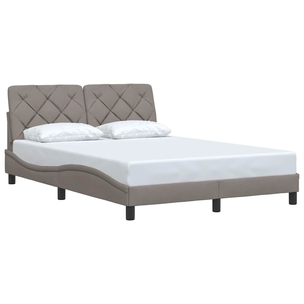Cadre de lit sans matelas taupe 140x190 cm tissu - XIOS