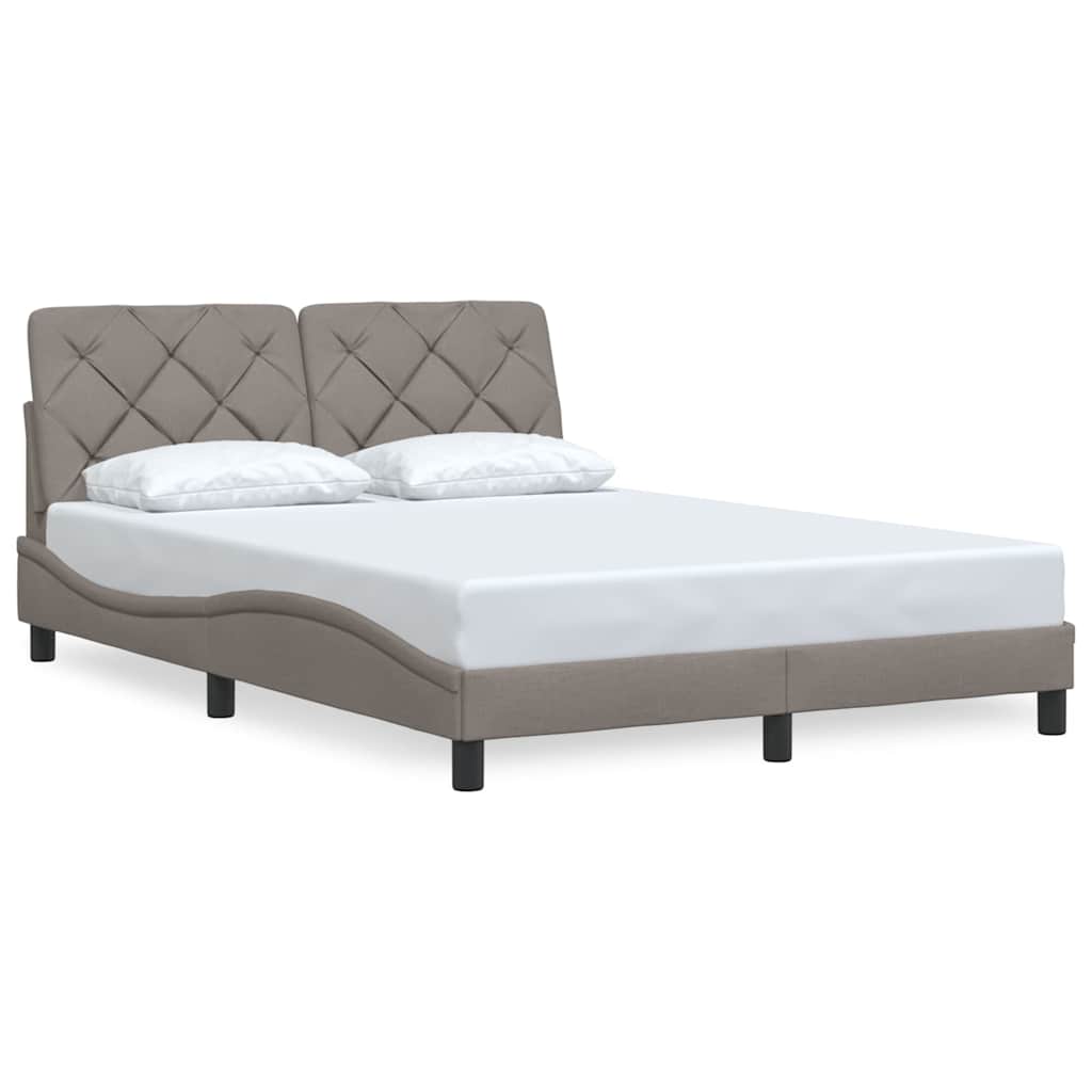 Cadre de lit sans matelas taupe 140x200 cm tissu - XIOS