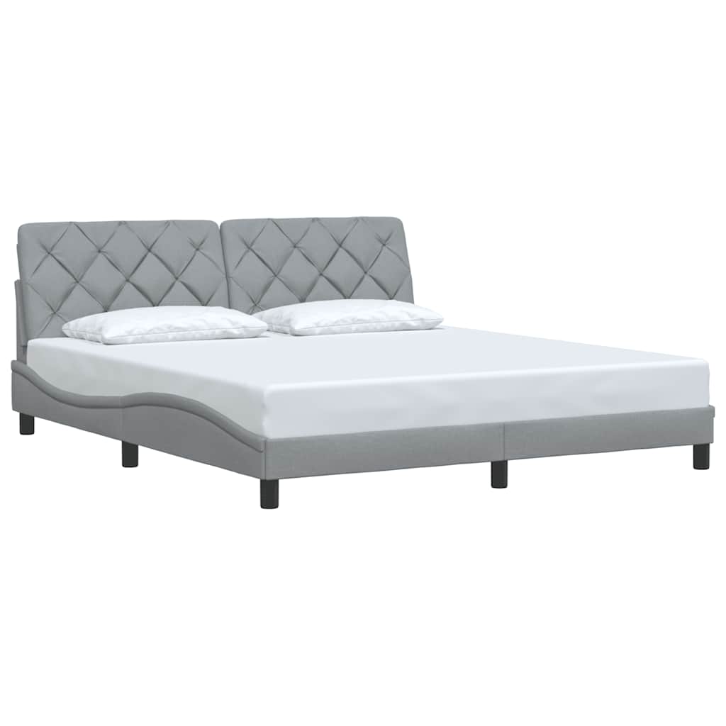 Cadre de lit sans matelas gris clair 180x200 cm tissu - XIOS