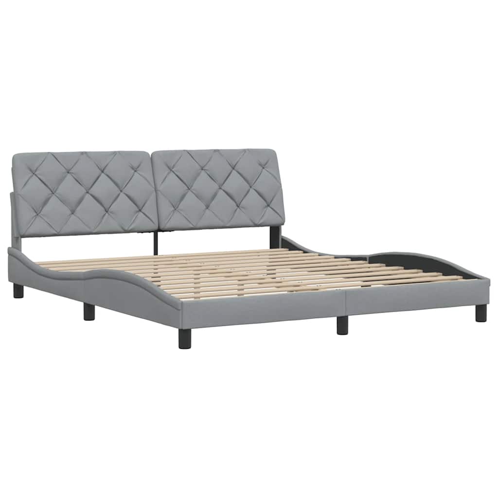 Cadre de lit sans matelas gris clair 180x200 cm tissu - XIOS