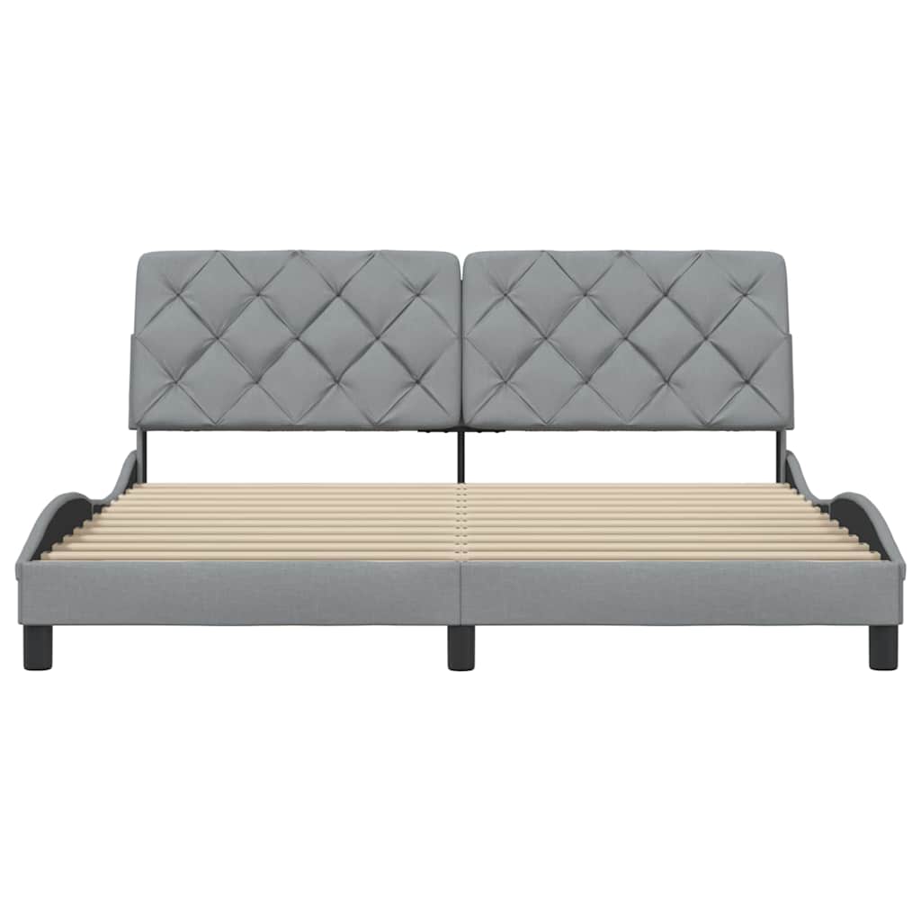 Cadre de lit sans matelas gris clair 180x200 cm tissu - XIOS