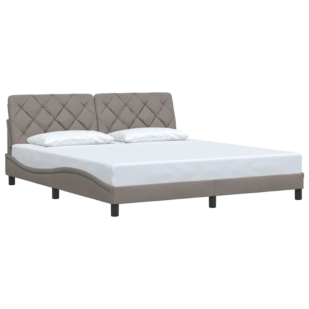 Cadre de lit sans matelas taupe 180x200 cm tissu