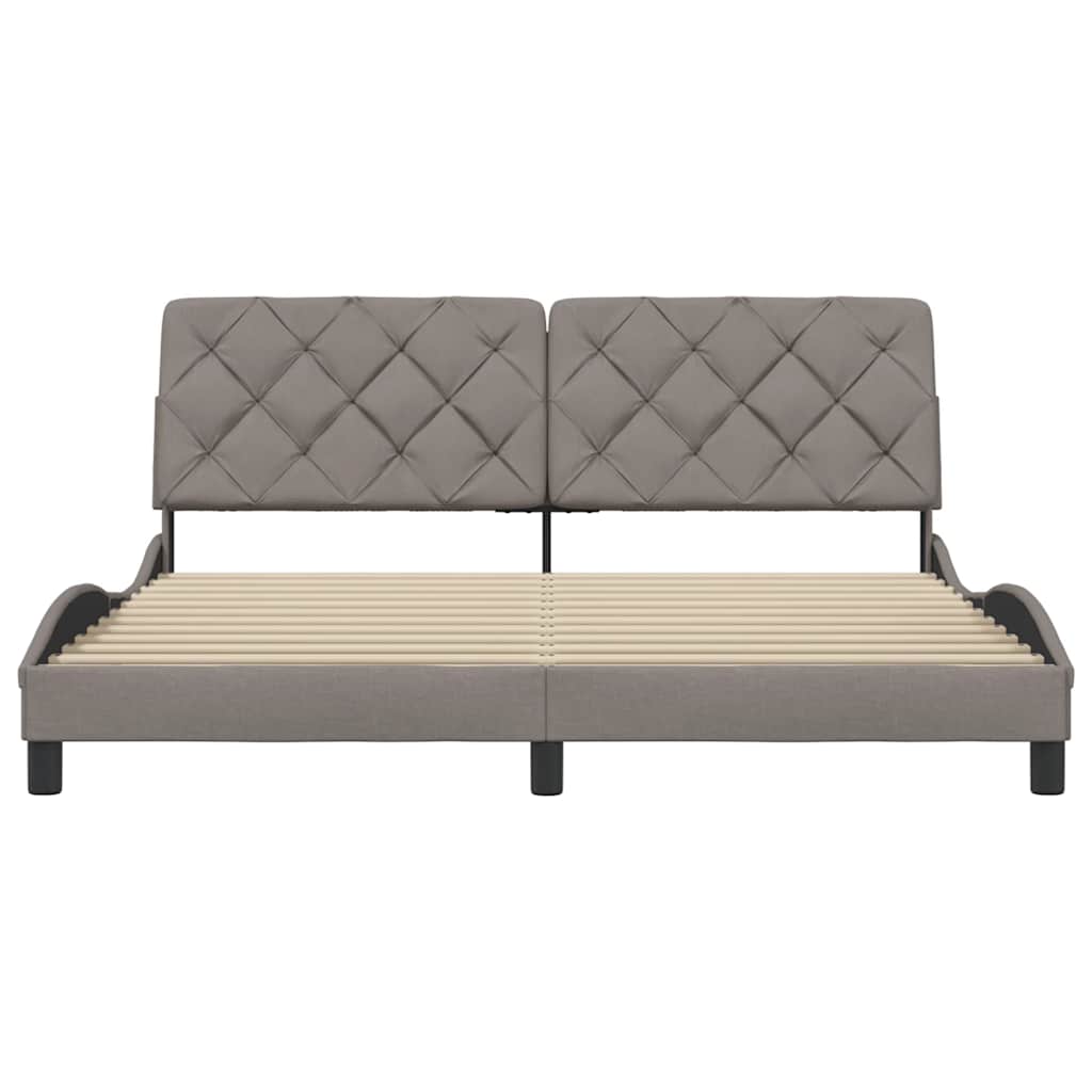 Cadre de lit sans matelas taupe 180x200 cm tissu