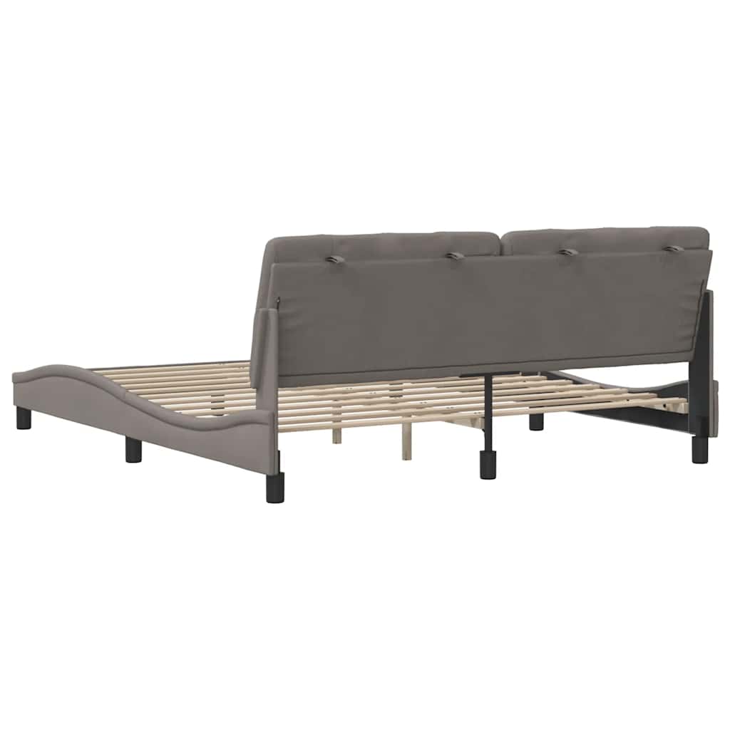 Cadre de lit sans matelas taupe 180x200 cm tissu