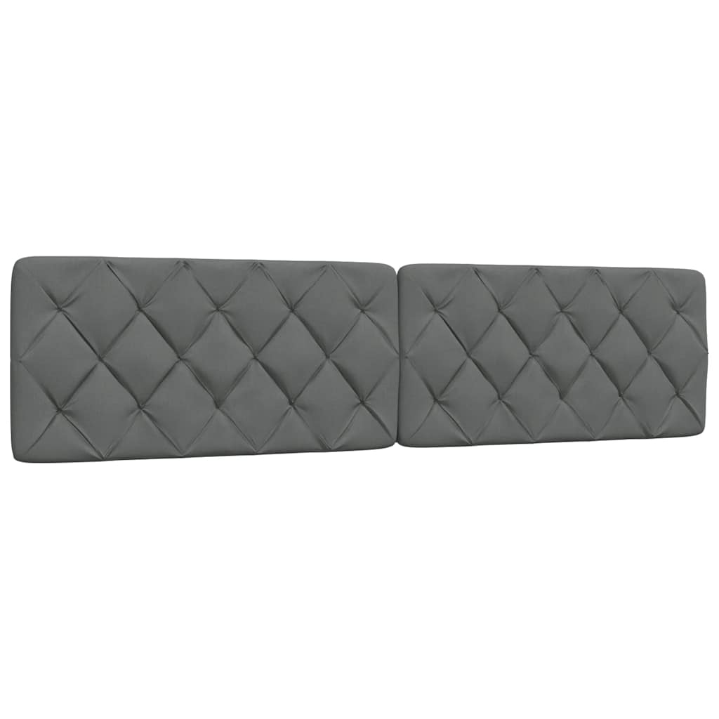 Cadre de lit sans matelas gris foncé 200x200 cm tissu - XIOS