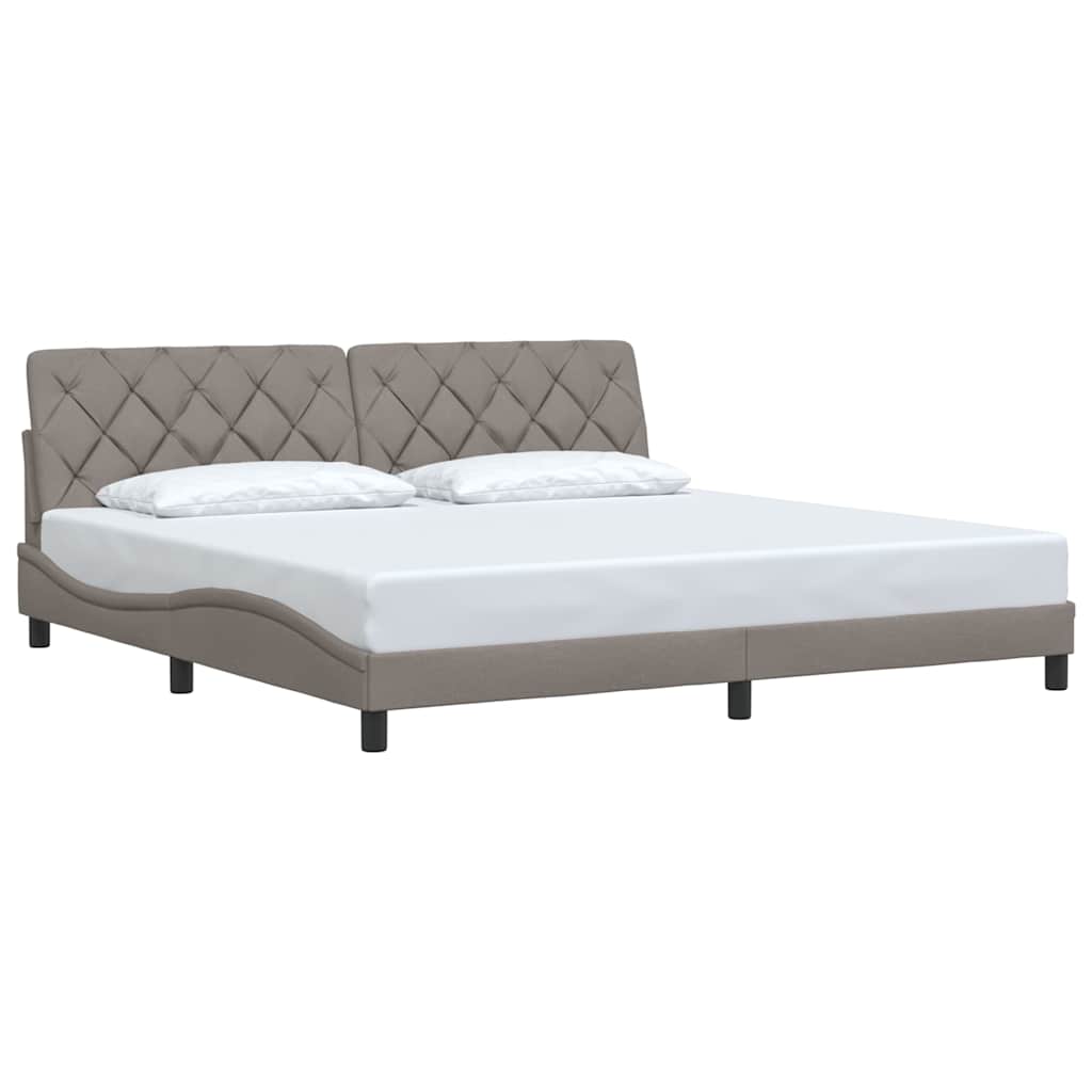 Cadre de lit sans matelas taupe 200x200 cm tissu