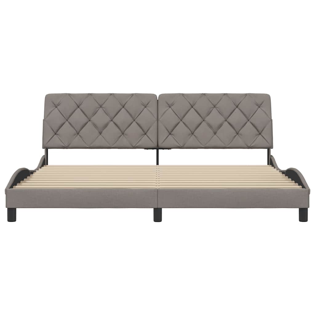 Cadre de lit sans matelas taupe 200x200 cm tissu