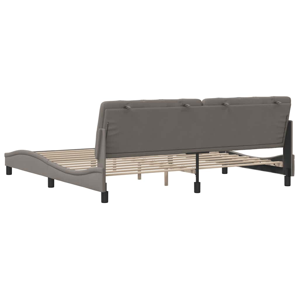 Cadre de lit sans matelas taupe 200x200 cm tissu