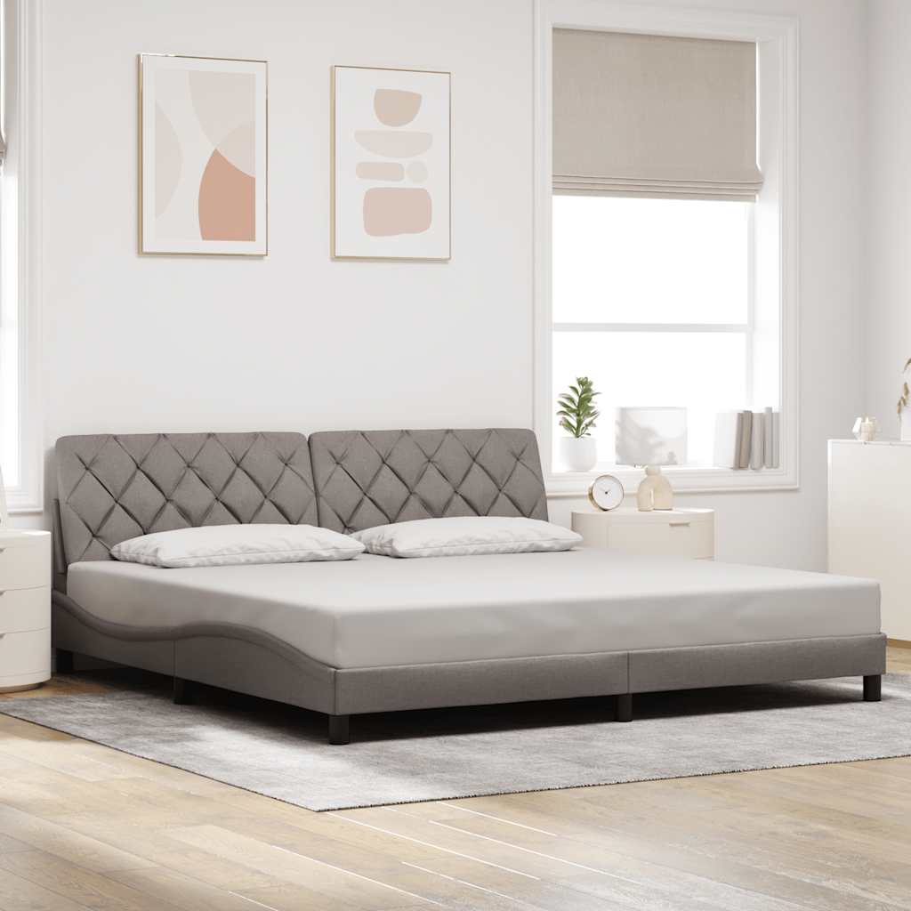 Cadre de lit sans matelas taupe 200x200 cm tissu